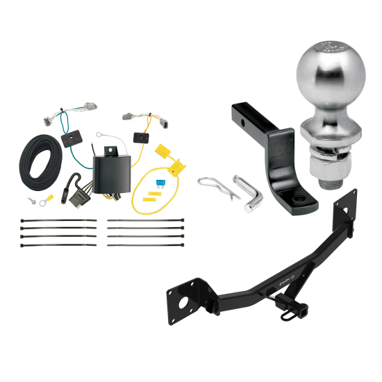 Trailer Tow Hitch For 16-25 Chevy Malibu Except Premier Class 2 Complete Package w/ Wiring Draw Bar Kit and 2" Ball