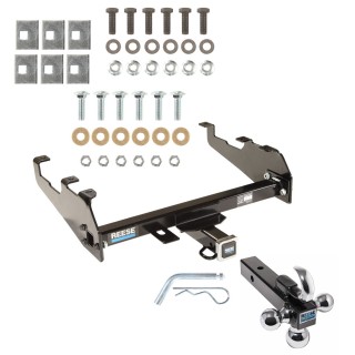 Reese Trailer Tow Hitch Receiver For 67-02 Dodge 63-91 GM Chevy C/K 74-88 Ramcharger 63-97 Ford w/ Deep Drop Bumper w/Tri-Ball Triple Ball 1-7/8" 2" 2-5/16"