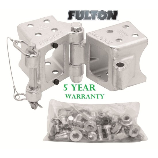 Fulton 3" x 4" Bolt-On Trailer Hinge Kit Fold-Away Coupler 7,500 lbs Tongue Frame