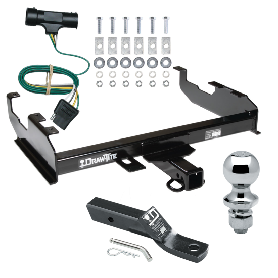 Trailer Tow Hitch For  73-84 Chevy C/K 67-84 GMC C/K w/ 8' Bed Complete Package w/ Wiring and 1-7/8" Ball