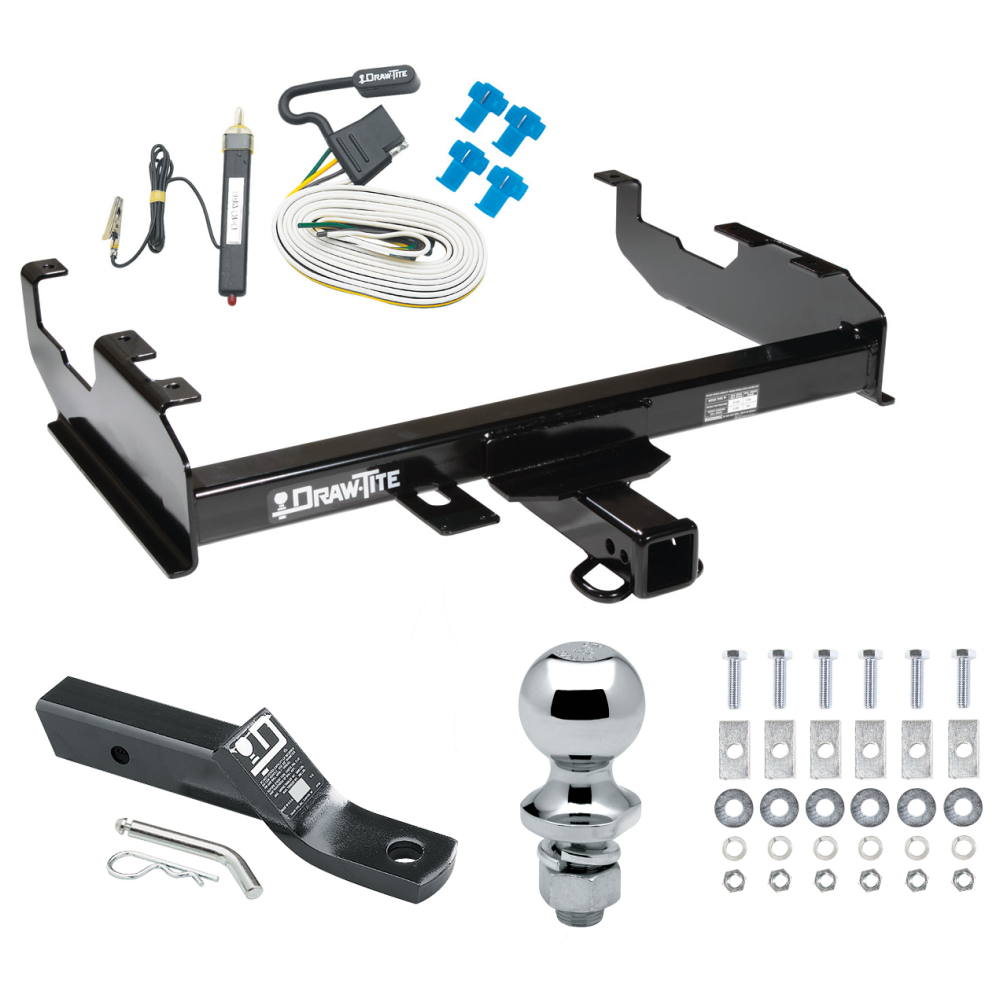 Trailer Tow Hitch For  63-78 Chevy GMC C/K Ford F-100 F-250 F-350 99-00 Ford 69-75 International Complete Package w/ Wiring and 1-7/8" Ball