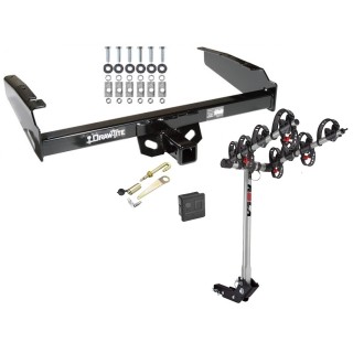 Trailer Tow Hitch For 80-97 Ford F-100 F-150 F-250 F-350 4 Bike Rack w/ Hitch Lock and Cover