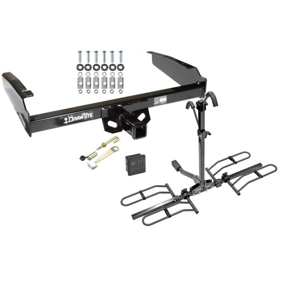  Trailer Tow Hitch For 80-97 Ford F-100 F-150 F-250 F-350 Platform Style 2 Bike Rack Hitch Lock and Cover