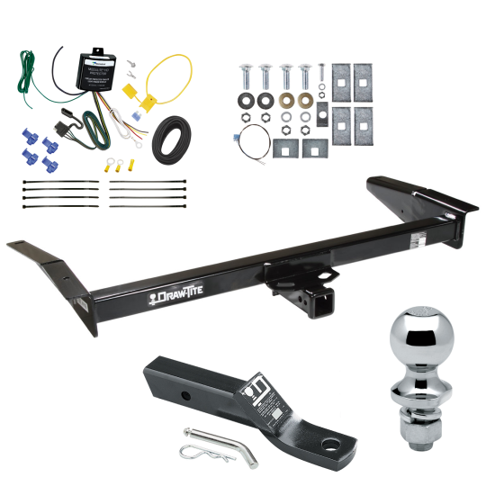 Trailer Tow Hitch For 98-09 Ford Crown Victoria 81-11 Lincoln Town Car 98-11 Mercury Grand Marquis 03-04 Marauder Complete Package w/ Wiring and 1-7/8" Ball