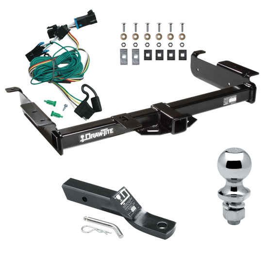 Trailer Tow Hitch For 96-99 Chevy Express GMC Savana 1500 2500 3500 Complete Package w/ Wiring and 1-7/8" Ball