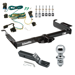 Trailer Tow Hitch For 03-23 Chevy Express GMC Savana 1500 2500 3500 Complete Package w/ Wiring and 1-7/8" Ball