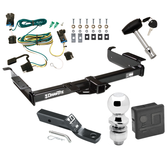 Trailer Tow Hitch For 03-23 Chevy Express GMC Savana 1500 2500 3500 Deluxe Package Wiring 2" Ball and Lock