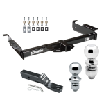 Trailer Tow Hitch For 96-23 Chevy Express GMC Savana 1500 2500 3500 Receiver w/ 1-7/8" and 2" Ball