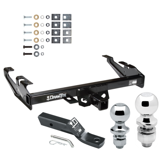 Trailer Tow Hitch For 88-00 Chevy GMC C/K C1500 C2500 C3500 K1500 K2500 K3500 Receiver w/ 1-7/8" and 2" Ball