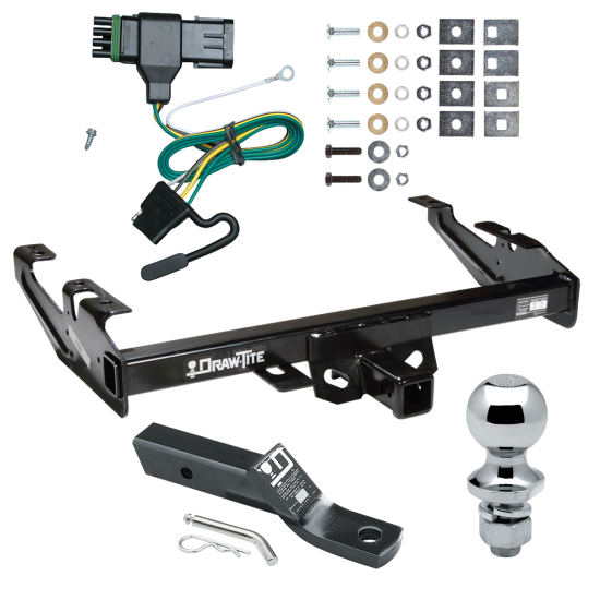 Trailer Tow Hitch For 88-00 Chevy GMC C/K C1500 C2500 C3500 K1500 K2500 K3500 Complete Package w/ Wiring and 1-7/8" Ball