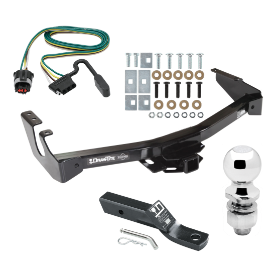 Trailer Tow Hitch For 94-98 Dodge Van B150 B1500 B250 B2500 B350 B3500 Complete Package w/ Wiring and 2" Ball