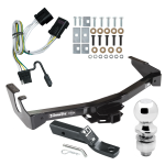 Trailer Tow Hitch For 01-03 Dodge Van Ram 1500 2500 3500 Complete Package w/ Wiring and 2" Ball