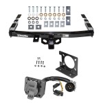 Class 4 Trailer Hitch w/ Wiring Kit For 99-07 Chevy Silverado GMC Sierra 1500 1500 HD 99-04 2500 LD 7-Way Pin Blade RV 4-Flat Plug Harness Light w/ Bracket