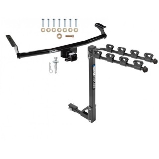 Trailer Tow Hitch w/ 4 Bike Rack For 01-06 Hyundai Santa Fe tilt away adult or child arms fold down carrier