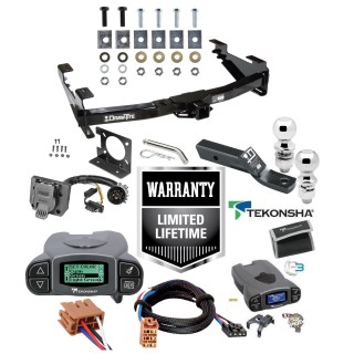 Trailer Hitch w/ Tekonsha Prodigy P3 Brake Control For 01-02 Chevy Silverado GMC Sierra 2500 HD 3500 w/ Plug Play Wiring 2" 2- 5/16" Ball 2" Drop Mount 7-Way Pin Blade RV Controller Class 4