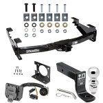 Trailer Hitch Package w/ Wiring For 01-07 Chevy Silverado GMC Sierra 2500 3500 w/ 2-5/16" Ball 4" Drop Mount 7-Way Pin Blade RV Class 4