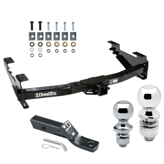 Trailer Tow Hitch For 01-07 Chevy Silverado GMC Sierra 2500 HD 3500 Receiver w/ 1-7/8" and 2" Ball