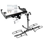 Trailer Tow Hitch For 99-22 F-450 F-550 99-00 F-350 Platform Style 2 Bike Rack w/ Anti Rattle Hitch Lock