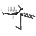 Trailer Tow Hitch w/ 4 Bike Rack For 04-15 Nissan Titan All Styles tilt away adult or child arms fold down carrier