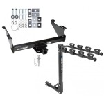 Trailer Tow Hitch w/ 4 Bike Rack For 03-24 Dodge Ram 1500 2500 3500 tilt away adult or child arms fold down carrier