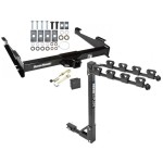 Trailer Tow Hitch w/ 4 Bike Rack For 00-06 Chevy Suburban GMC Yukon XL 1500 2500 tilt away adult or child arms fold down carrier w/ Lock and Cover