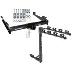 Trailer Tow Hitch w/ 4 Bike Rack For 00-06 Chevy Suburban GMC Yukon XL 1500 2500 tilt away adult or child arms fold down carrier 