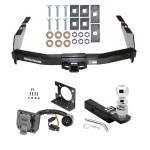 Class 5 Trailer Hitch Package w/ Wiring For 99-07 Chevy Silverado GMC Sierra 1500 99-04 2500 LD w/ 2-5/16" Ball 2" Drop Mount 7-Way Pin Blade RV