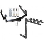 Trailer Tow Hitch w/ 4 Bike Rack For 07-21 Toyota Tundra tilt away adult or child arms fold down carrier