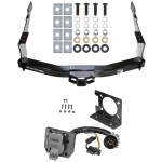 Class 5 Trailer Hitch w/ Wiring Kit For 07-21 Toyota Tundra w/ Factory 7-Way Pin Blade RV 4-Flat Plug Harness Light w/ Bracket