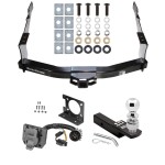 Class 5 Trailer Hitch w/ Wiring Kit For 07-21 Toyota Tundra w/ Factory 7-Way Pin Blade RV 4-Flat Plug Harness Light w/ Bracket