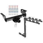 Trailer Tow Hitch w/ 4 Bike Rack For 01-24 Chevy Silverado GMC Sierra 3500 4500 5500 tilt away adult or child arms fold down carrier 