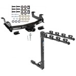 Trailer Tow Hitch w/ 4 Bike Rack For 11-14 Chevy Silverado GMC Sierra 2500 3500 HD tilt away adult or child arms fold down carrier