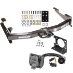 Class 5 13K Trailer Hitch w/ Wiring Kit For 01-10 Chevy Silverado GMC Sierra 2500 3500 7-Way Pin Blade RV 4-Flat Plug Harness Light w/ Bracket