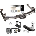 Class 5 Trailer Hitch Package w/ Wiring For 01-10 Chevy Silverado GMC Sierra 2500 3500 w/ 2-5/16" Ball 2" Drop Mount 7-Way Pin Blade RV