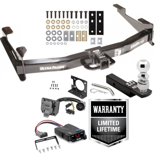 Class 5 Trailer Hitch w/ Brake Control For 01-10 Chevy Silverado GMC Sierra 2500 HD 3500 w/ Wiring 2- 5/16" Ball 2" Drop Mount 7-Way Pin Blade RV Controller