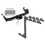 Trailer Tow Hitch w/ 4 Bike Rack For 00-14 Ford E-150 E-250 E-350 Econoline tilt away adult or child arms fold down carrier 