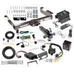 Class 5 2" Receiver Hitch For 03-24 Chevy Express GMC Savana Van w/ Draw-Tite Trailer Brake Control 7-Way RV Wiring Breakaway Battery Charger Complete System Tri-Tow-Ball 1-7/8" 2" 2-5/16"