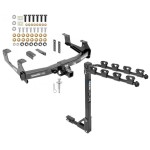 Trailer Tow Hitch w/ 4 Bike Rack For 15-19 Chevy Silverado GMC Sierra 2500 3500 HD tilt away adult or child arms fold down carrier