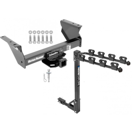 Trailer Tow Hitch For 13-21 RAM 3500 4500 5500 Cab & Chassis w/ 4 Bike Carrier Rack