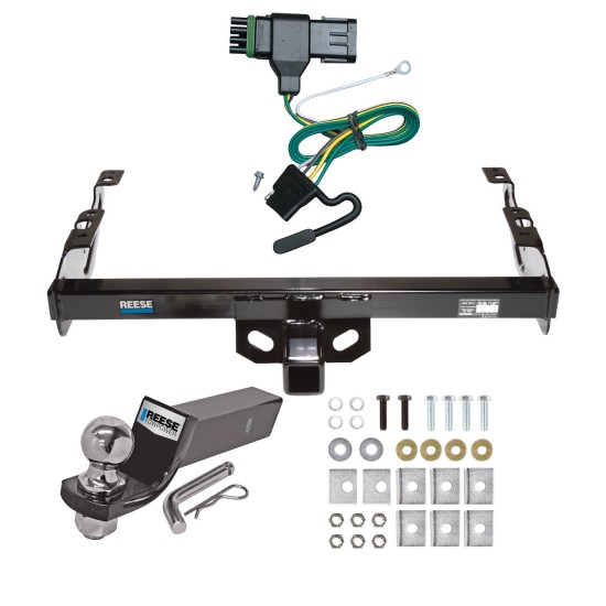 Trailer Tow Hitch For 88-00 Chevy GMC C1500 C2500 C3500 K1500 K2500 K3500 PKG Complete Package w/ Wiring and 2" Ball