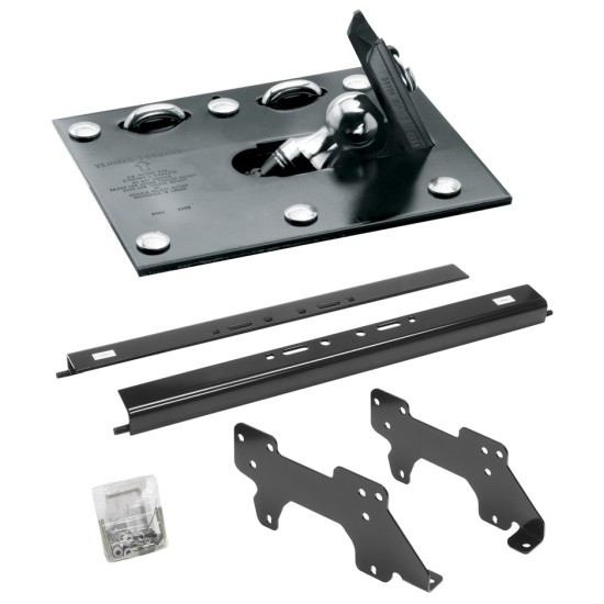 Draw-Tite Gooseneck Trailer Hitch for 03-12 Dodge Ram 2500 3500 06-08 1500 Mega Cab Fold Down Plate w/ Custom Brackets Under Bed Rails 2-5/16" Ball