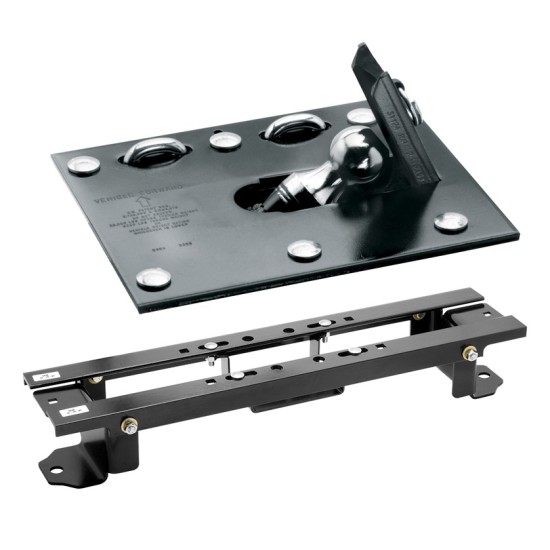 Draw-Tite Gooseneck Trailer Hitch for 07-17 Toyota Tundra Fold Down Plate w/ Custom Brackets Under Bed Rails 2-5/16" Ball