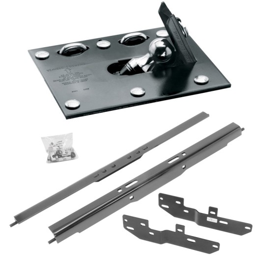 Draw-Tite Gooseneck Trailer Hitch for 11-19 Chevy GMC Silverado Sierra 2500 HD 3500 HD Fold Down Plate w/ Custom Brackets Under Bed Rails 2-5/16" Ball Excluding OEM Tow Prep