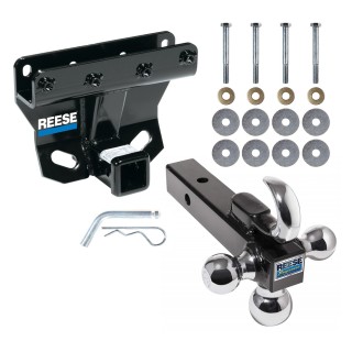 Reese Trailer Tow Hitch Receiver For 05-10 Jeep Grand Cherokee WK 06-10 Commander w/Tri-Ball Triple Ball 1-7/8" 2" 2-5/16"