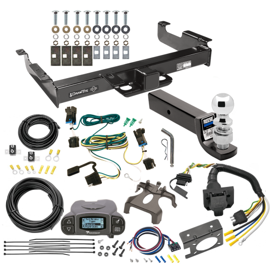 Class 5 2-1/2" Receiver Hitch For 03-24 Chevy Express GMC Savana Van w/ Tekonsha Prodigy P3 Trailer Brake Control 7-Way RV Wiring Complete System Receiver 2-5/16" Tow Ball