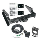 Class 5 Trailer Tow Hitch For 99-01 Ford F-250 F-350 F-450 Super Duty Except Cab & Chassis w/ 7-Way Wiring Harness Kit and Bracket For Models w/ Factory 4-Flat