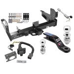 Class 5 Trailer Hitch w/ 7-Way Wiring Harness Kit For 03-09 Dodge Ram 2500 3500 w/ Factory Tow Prep Package 2-5/16" and 2" Ball 10" Long 3" Drop Draw Bar and Towing Lock