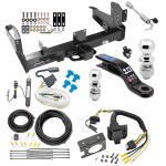 Class 5 Trailer Tow Hitch For 03-10 Dodge Ram 11-23 RAM 2500 3500 w/ 7-Way Wiring 2-5/16" and 2" Ball 10" Long 3" Drop Draw Bar and Towing Lock