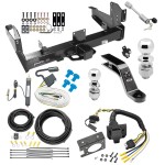 Class 5 Trailer Tow Hitch For 03-10 Dodge Ram 11-23 RAM 2500 3500 w/ 7-Way Wiring 2-5/16" and 2" Ball 10" Long 5" Drop Draw Bar and Towing Lock