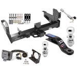 Class 5 Trailer Tow Hitch For 11-24 RAM 2500 3500 w/ 7-Way Wiring 2-5/16" and 2" Ball 10" Long 3" Drop Draw Bar and Towing Lock